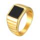Wholesale Stainless Steel Onyx Gold Ring
