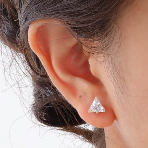 Wholesale Triangular Zirconia Stud Earrings