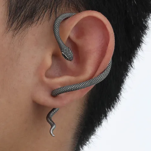 Wholesale Stainless Steel Snake Left Earring