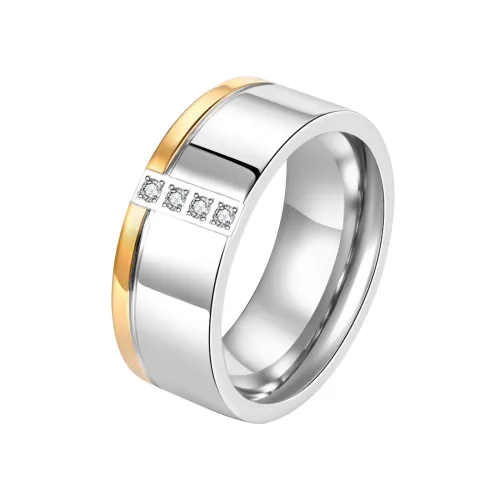 Wholesale Stainless Steel 4 Zirconia Band Ring