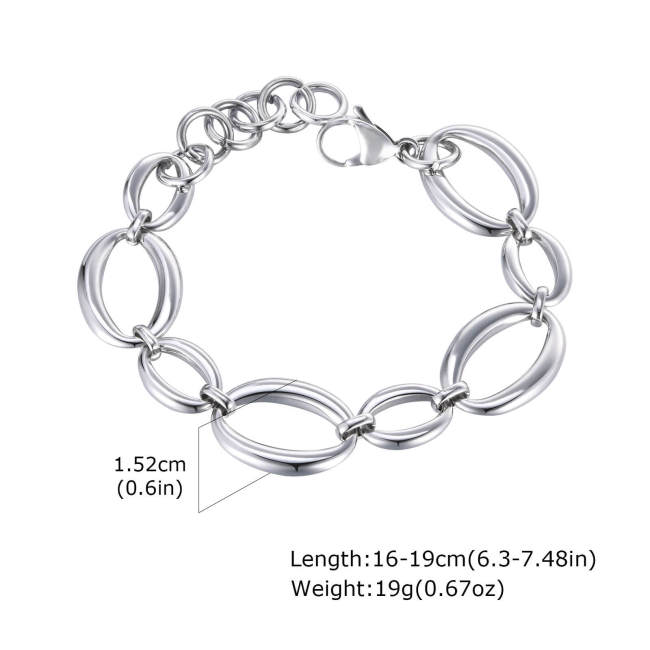 Wholesale Stainless Steel Oval Link Chain Bracelet