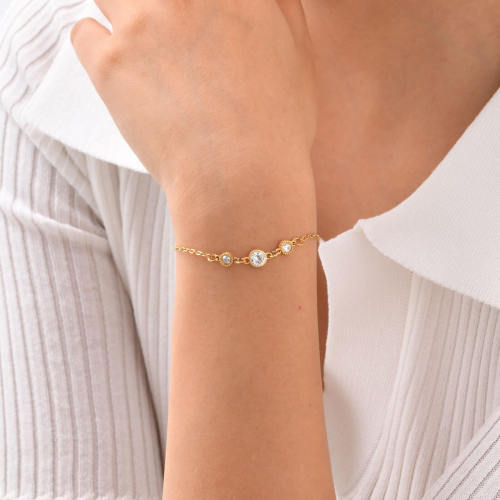 Wholesale Stainless Steel White Zirconia Bracelet