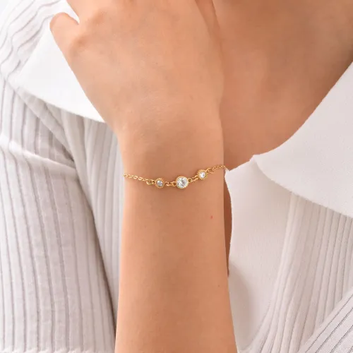 Wholesale Stainless Steel White Zirconia Bracelet