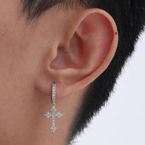Wholesale Copper Zirconia Cross Earrings