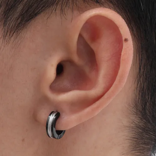 Wholesale Stainless Steel Two-tone Huggie Earrings