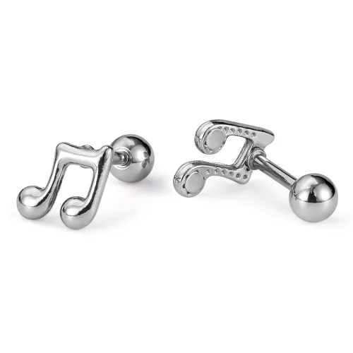 Wholesale Stainless Steel Musical Note Earrings