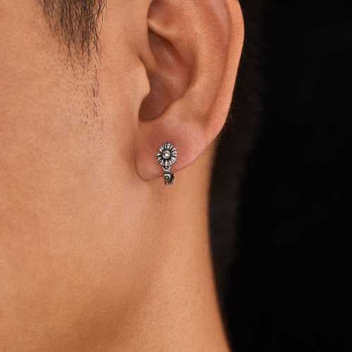 Wholesale Stainless Steel Men Retro Daisy Earrings