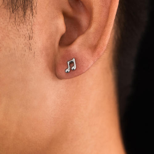 Wholesale Stainless Steel Musical Note Earrings