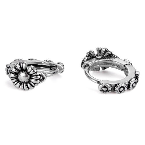 Wholesale Stainless Steel Men Retro Daisy Earrings