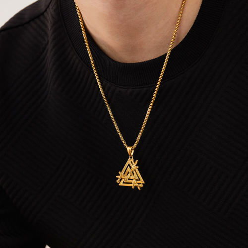 Wholesale Stainless Steel Hip Hop Men Triangle Pendant