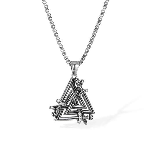 Wholesale Stainless Steel Hip Hop Men Triangle Pendant