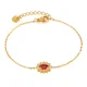 Wholesale Stainless Steel Bracelet with Red CZ