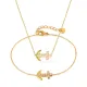 Wholesale Stainless Steel Anchor Bracelet and Necklace Set