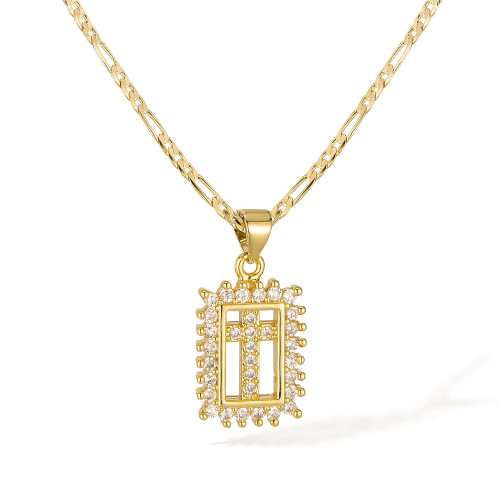 Wholesale Copper Zirconia Cross Necklace