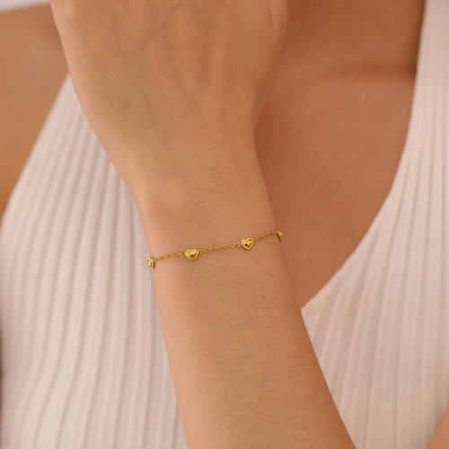 Wholesale Stainless Steel Elegant Heart Link Chain Bracelets