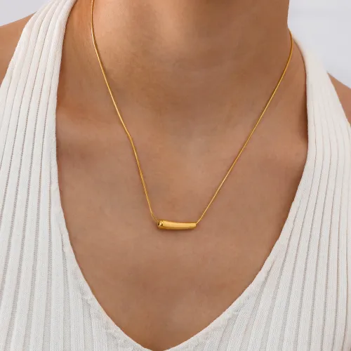 Wholesale Stainless Steel Minimalism Bar Necklace
