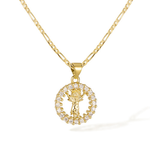 Wholesale Women's Brass Virgin Mary Necklace