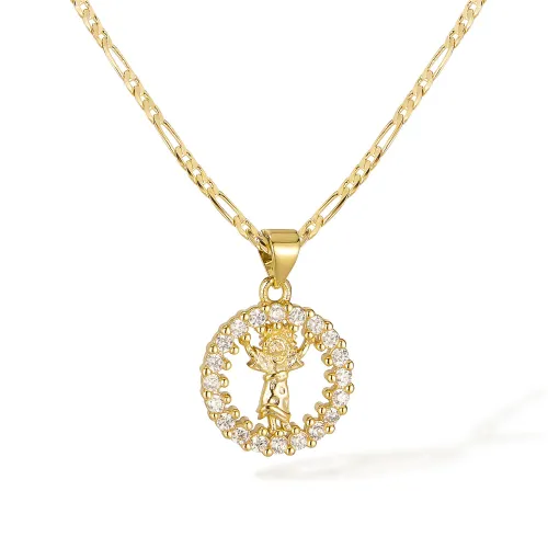 Wholesale Women's Brass Virgin Mary Necklace