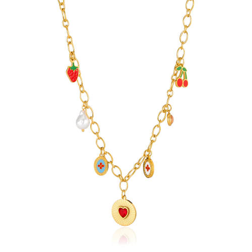 Wholesale Stainless Steel Creative Fruit Necklace