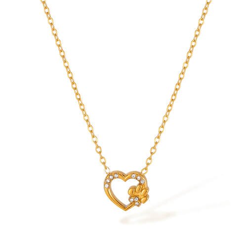 Wholesale Stainless Steel Heart Cat Claw Necklace
