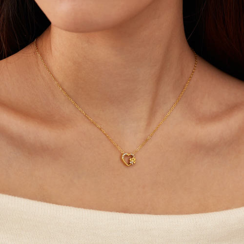 Wholesale Stainless Steel Heart Cat Claw Necklace