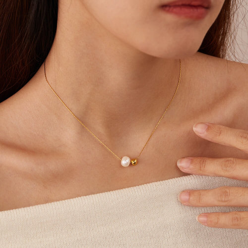 Wholesale Stainless Steel Beads Pearl Necklace