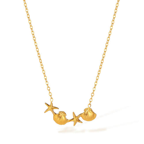 Wholesale Stainless Steel Starfish Shell Necklace