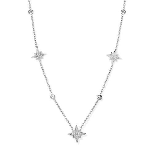 Wholesale Stainless Steel Sparkling Star CZ Necklace