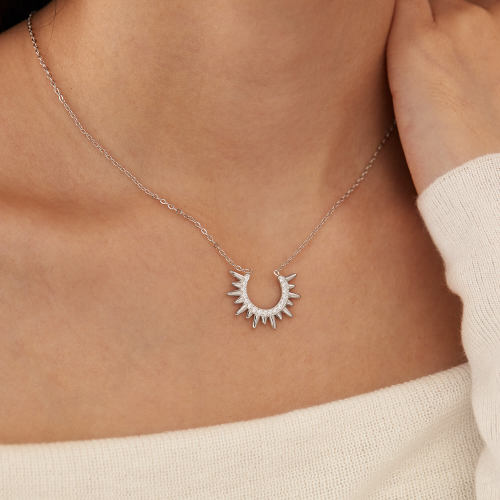 Wholesale Stainless Steel Sunburst Necklace