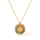 Wholesale Stainless Steel Natural Stone Circle Necklace