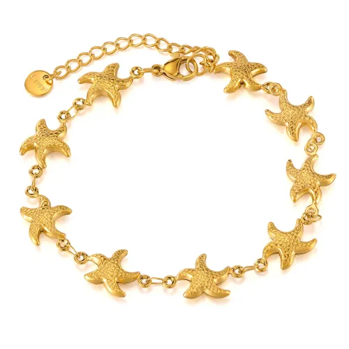 Wholesale Stainless Steel Swimming Starfish Link Chain Bracelet