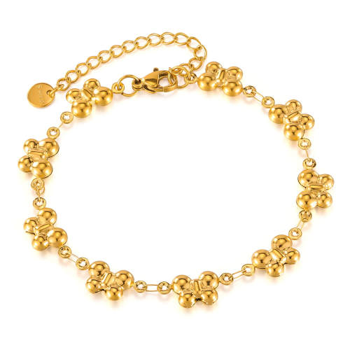 Wholesale Stainless Steel 3D Butterfly Link Chain Bracelet