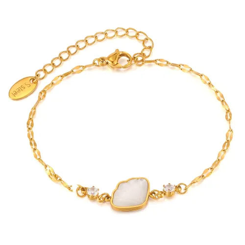 Wholesale Stainless Steel Shell Lips Link Chain Bracelet