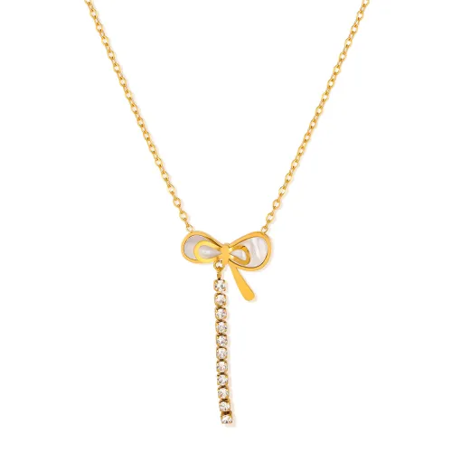Wholesale Stainless Steel Shell Ribbon Necklace