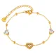 Wholesale Stainless Steel CZ Love Link Chain Bracelet