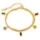 Wholesale Stainless Steel Charming Colored CZ Herringbone Bracelet