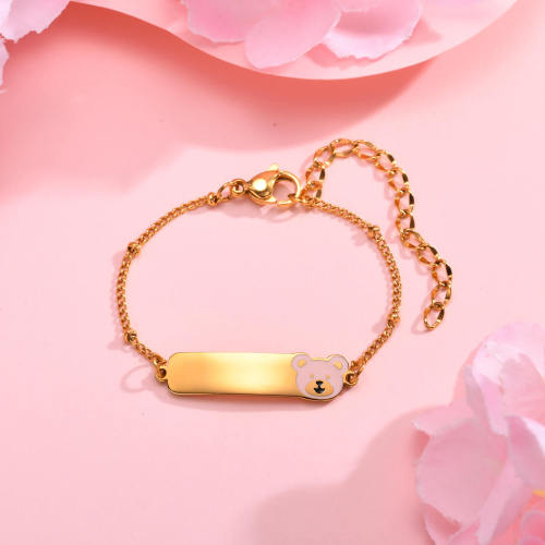 Wholesale Stainless Steel Engraveable Cute Kids Bracelet