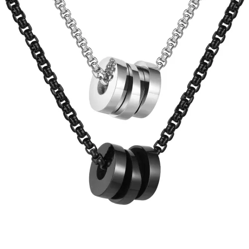 Wholesale Stainless Steel Engravable Three Roller Necklace