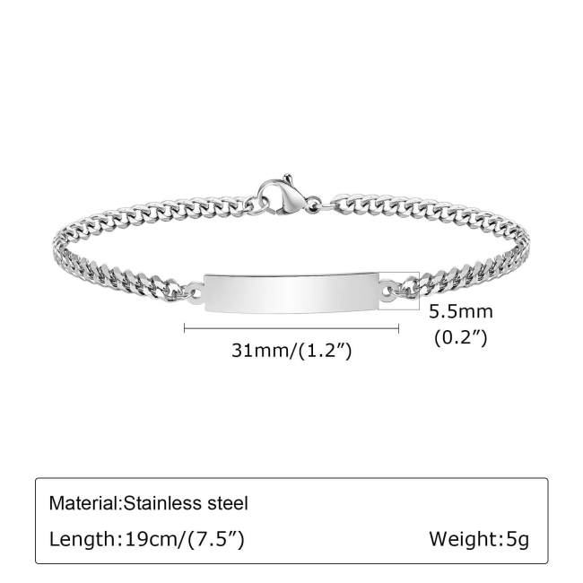 Wholesale Stainless Steel Blank Tag Bracelet