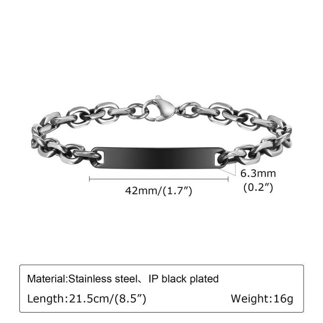 Wholesale Stainless Steel Blank Tag Bracelet