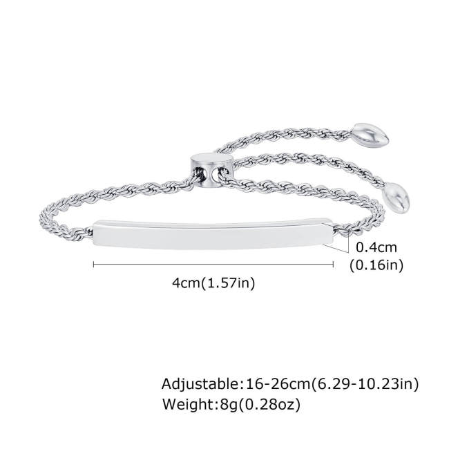 Wholesale Stainless Steel Blank Tag Bracelet