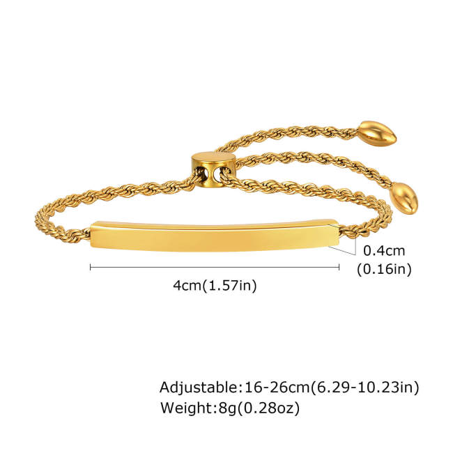 Wholesale Stainless Steel Blank Tag Bracelet