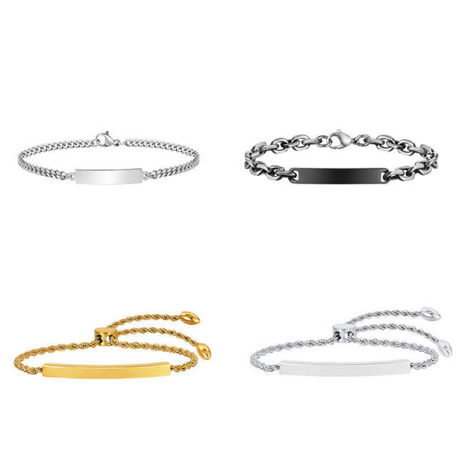 Wholesale Stainless Steel Blank Tag Bracelet
