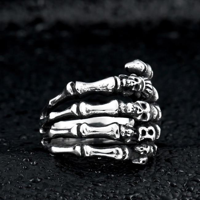 Wholesale Stainless Steel Hand Bone Ring