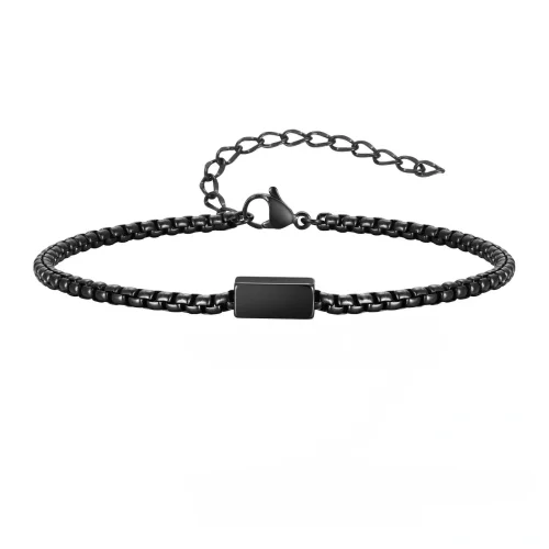Wholesale Stainless Steel Black Box Chain Bracelet