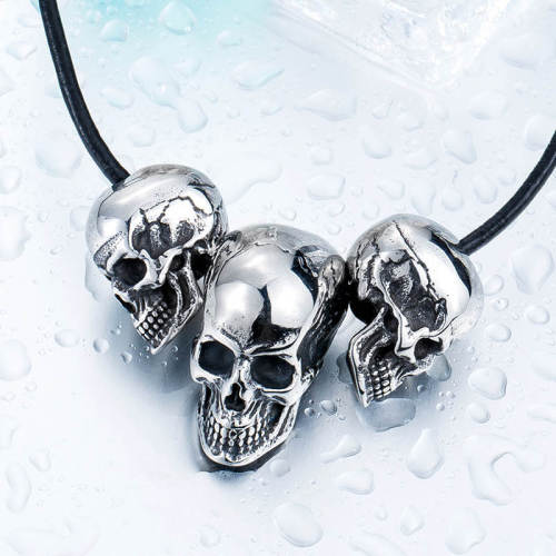 Wholesale Stainless Steel Gothic Three Skull Beads Pendant