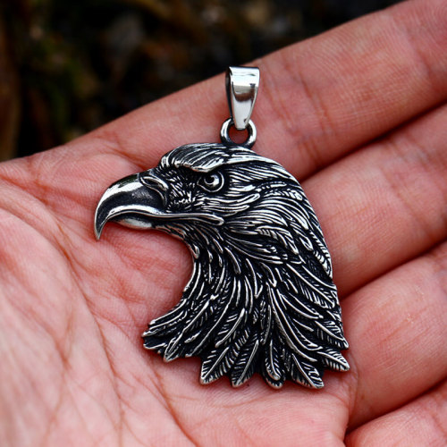 Wholesale Stainless Steel Gothic Eagle Head Pendant