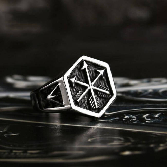 Wholesale Stainless Steel Retro Viking Arrow Rings