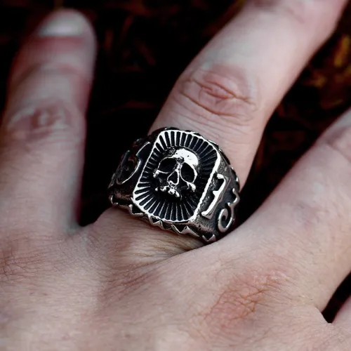 Wholesale Stainless Steel Skull 13 Ring