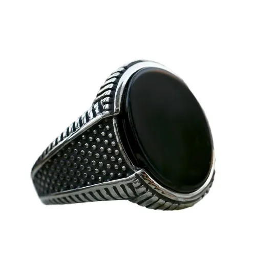 Wholesale Stainless Steel Black Onyx Ring
